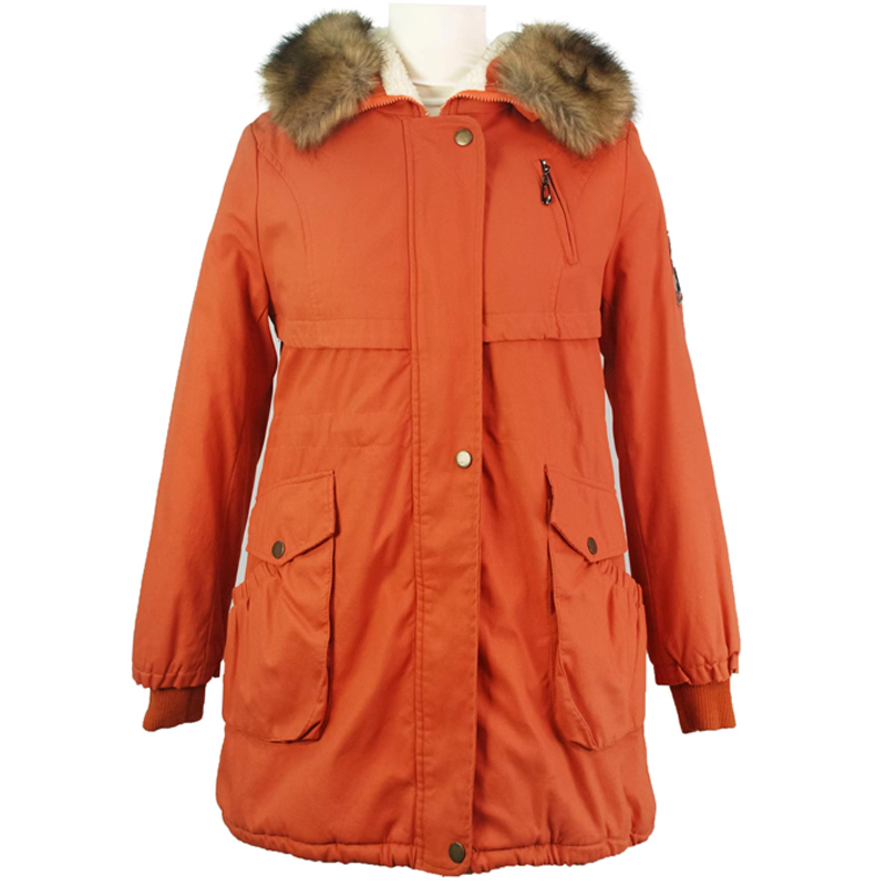 Women Fake Fur Polar Fleece Lining Windproof Winter Warm Heavy Jackets